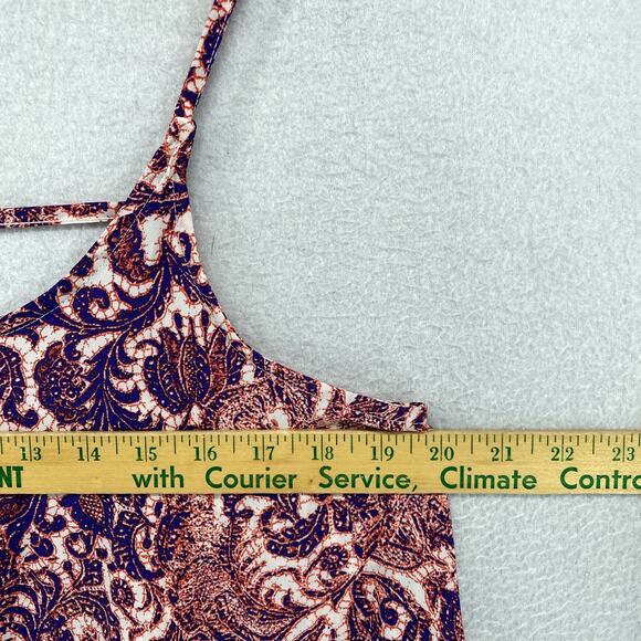 FREE PEOPLE Dress L Intimately Emily Paisley Floral Slip Mini Purple - Picture 9 of 12